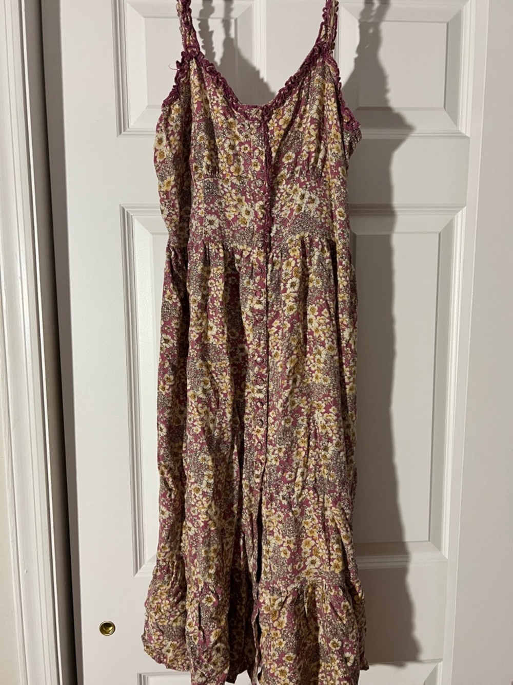 Patrons of Peace Floral Maxi Dress in Mauve and Cream